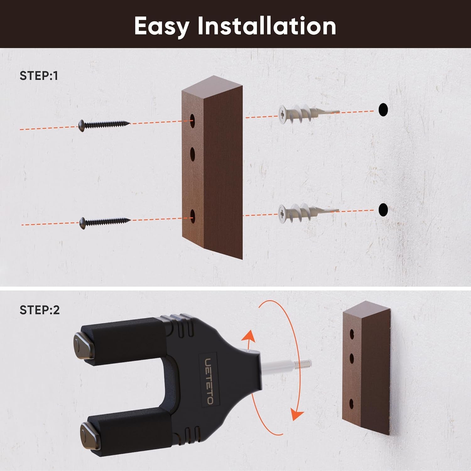 Locking Guitar Wall Mounts, 2 Pack
