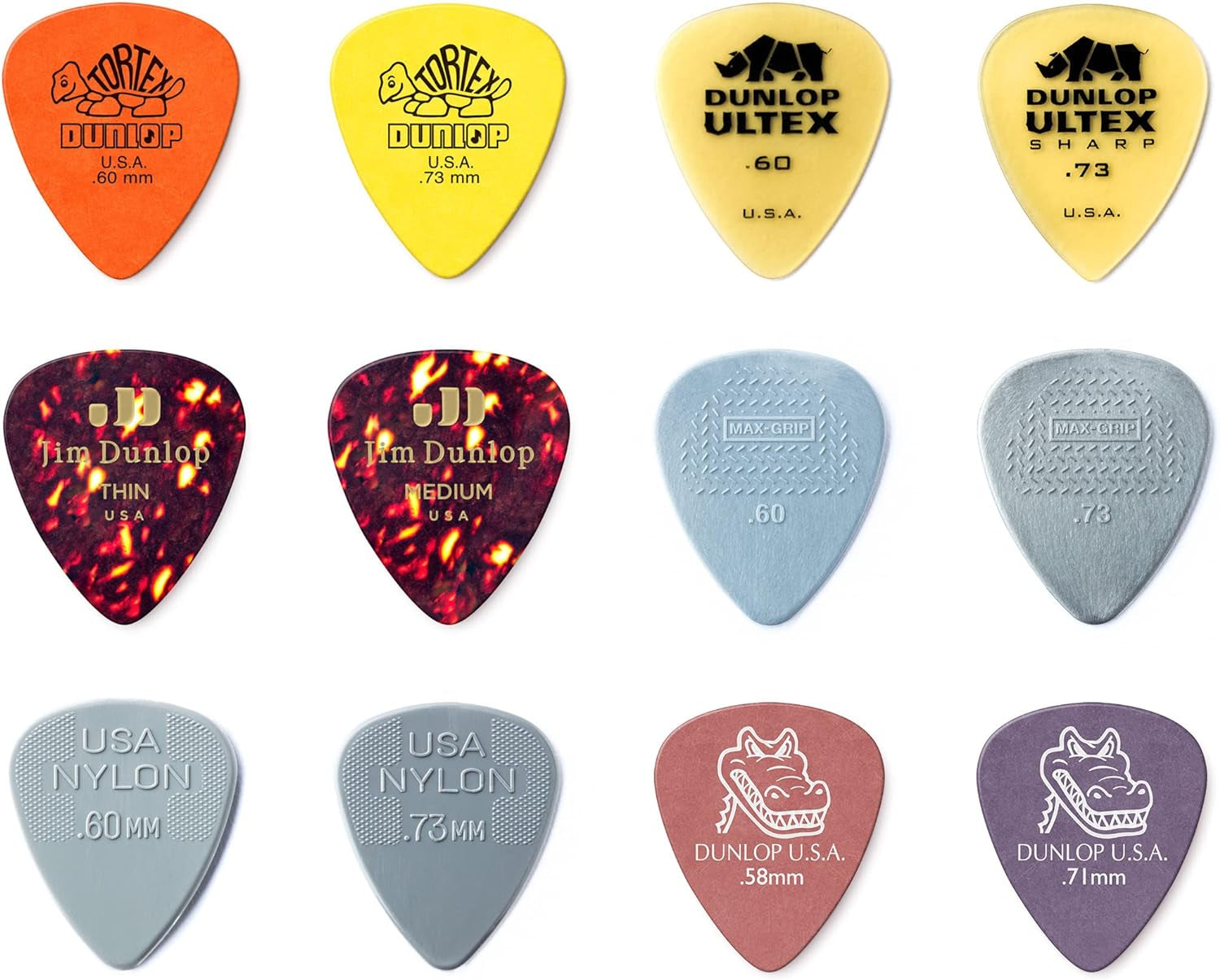 Dunlop Guitar Picks - 12 Pack