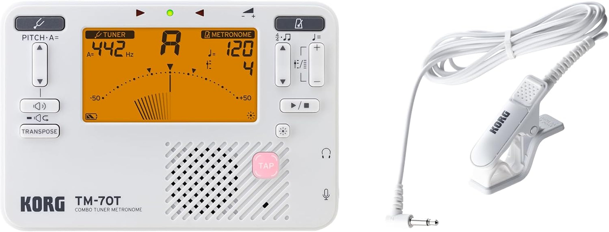 Korg TM-70 Tuner/Metronome - White