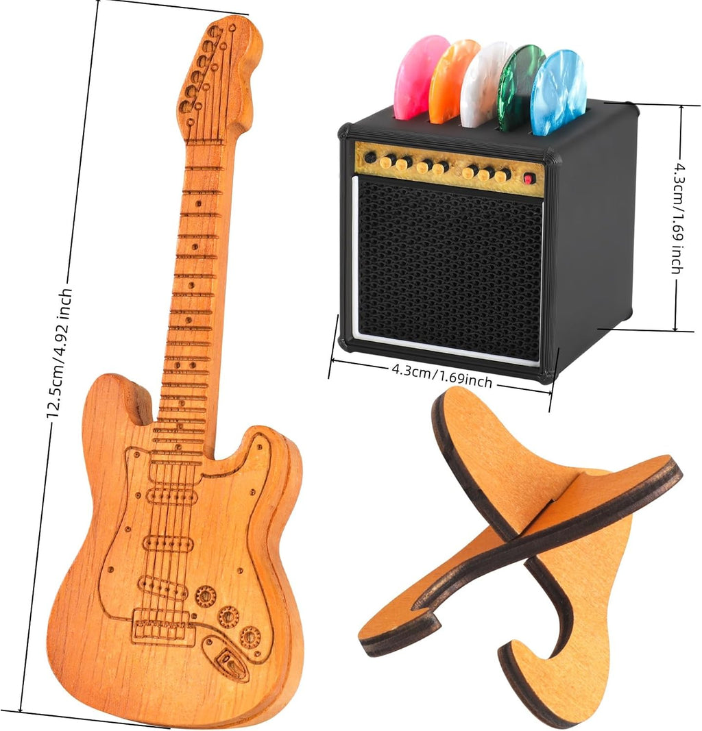 Amp Pick Holder and Wooden Guitar Pick Case