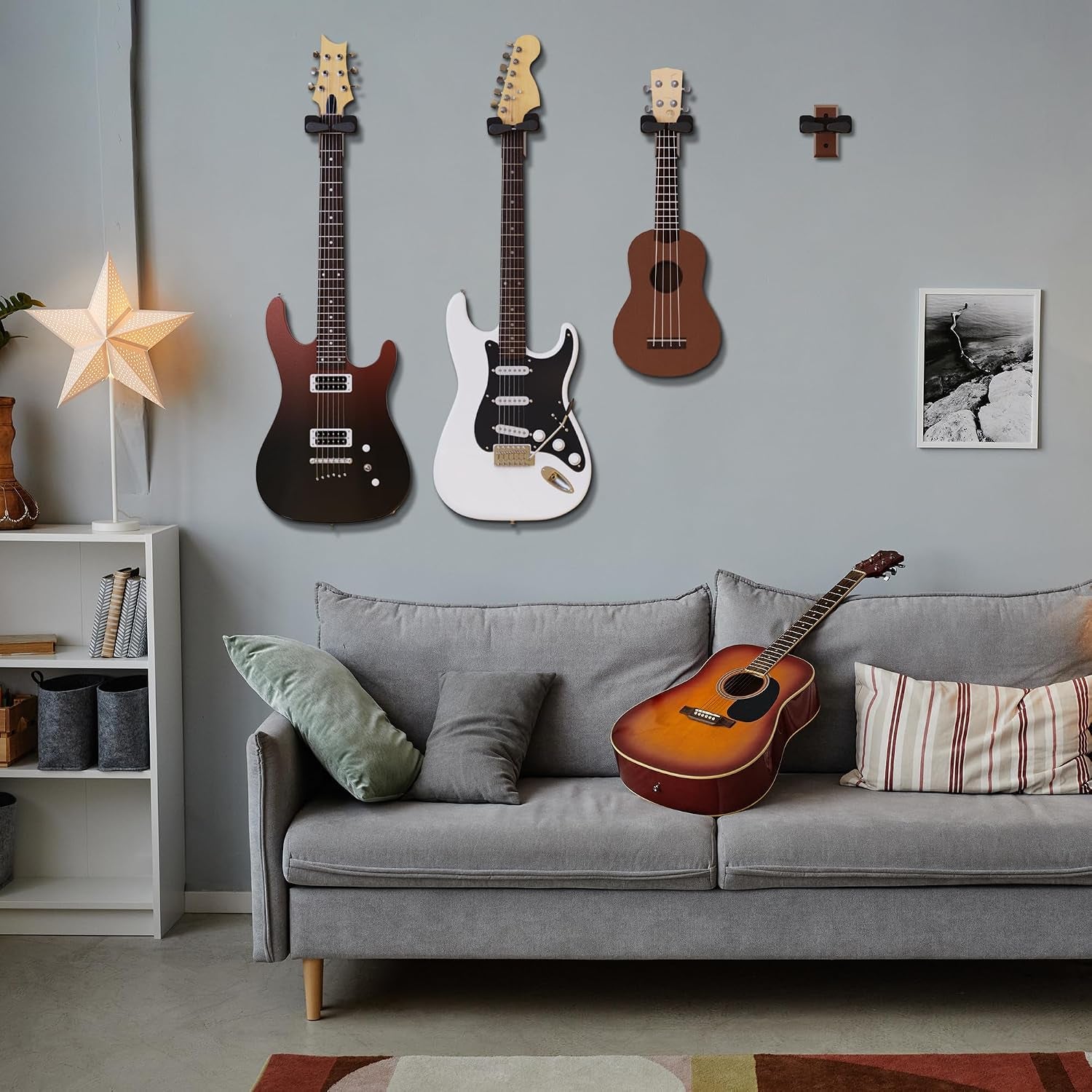 Locking Guitar Wall Mounts, 2 Pack